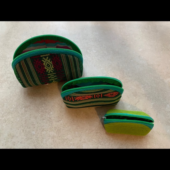 Set of 3 Patterned Zippered Coin/Card Purses - Picture 2 of 2